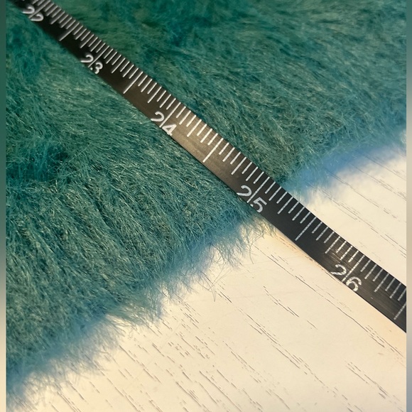 Incredible deal. Buy now✨Cozy ⭐️ Zara Teal Fuzzy Knit Tunic Turtleneck Sweater - Picture 5 of 8